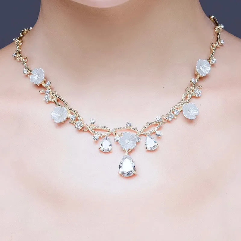 Wedding Jewelry and Accessories - Gold Bridal 3-Piece Jewelry Set With Tiara