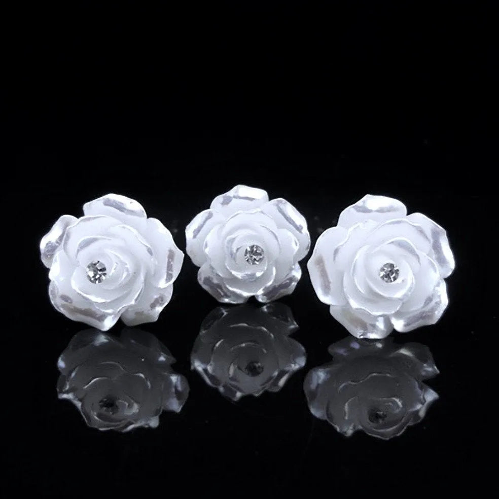 Wedding Hair Accessories - Pearl and Crystal Bridal Hair Pins - Set of 10