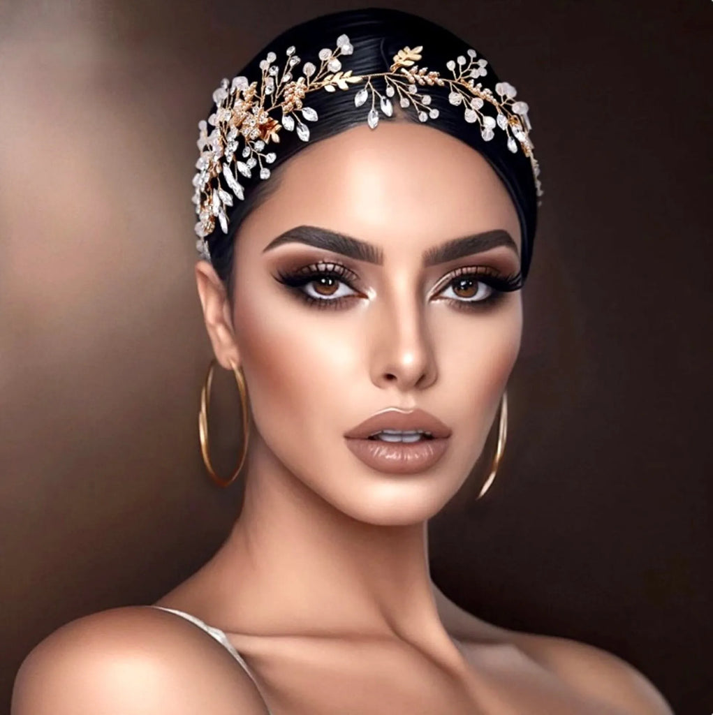 "Harley" - Romantic Pearl Bridal Headband - Available in Gold and Silver