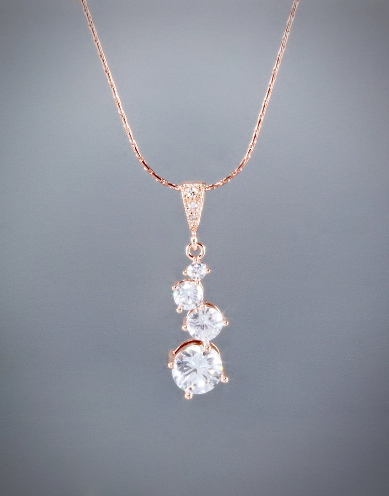 Wedding Jewelry - Bridal Necklace and Earrings Set - Available in Rose Gold and Silver