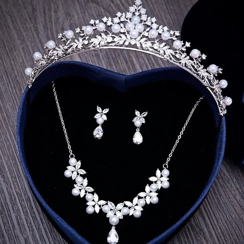 zircon bridal accessories set