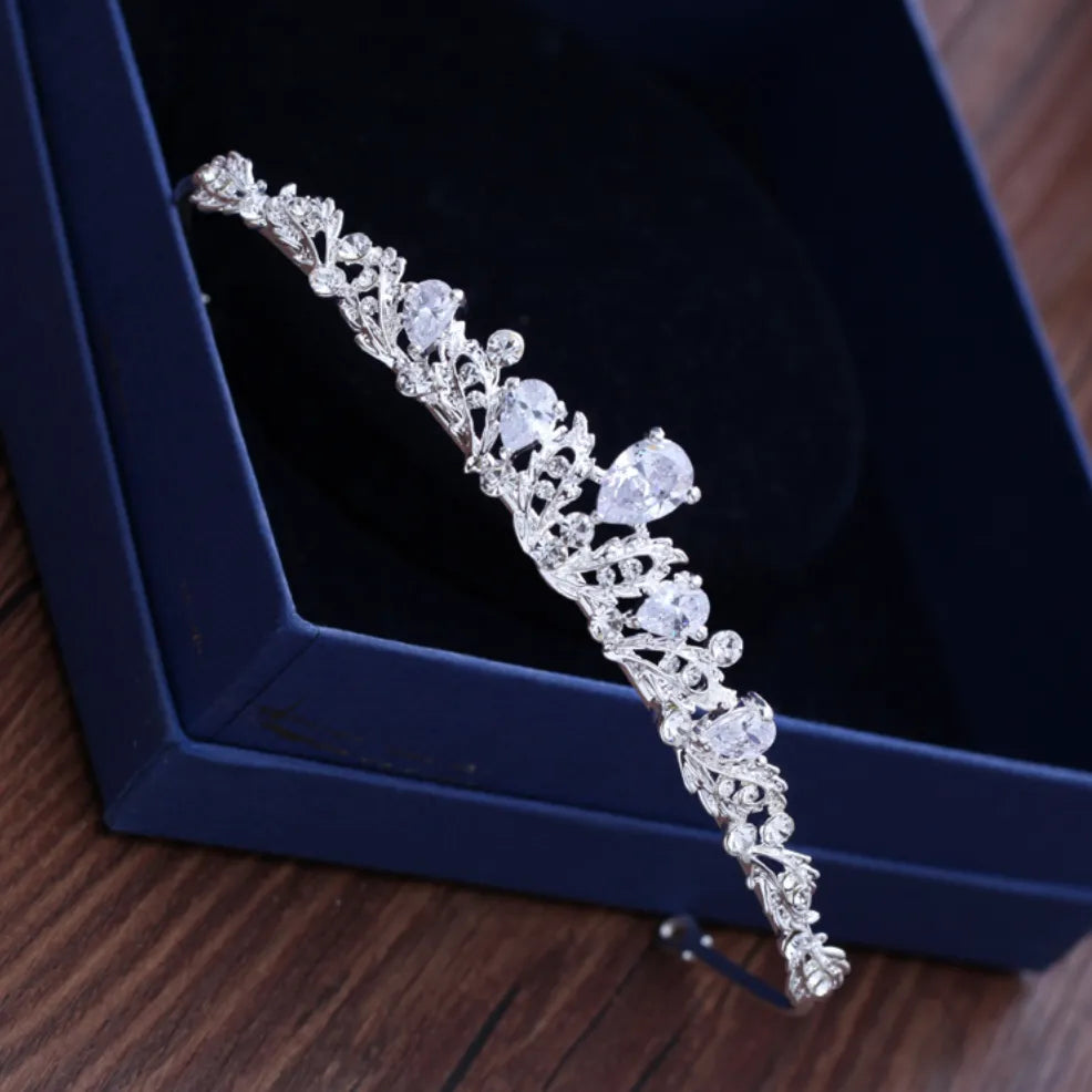 Wedding Hair Accessories - Cubic Zirconia Bridal Tiara - Available in Silver, Rose Gold and Yellow Gold