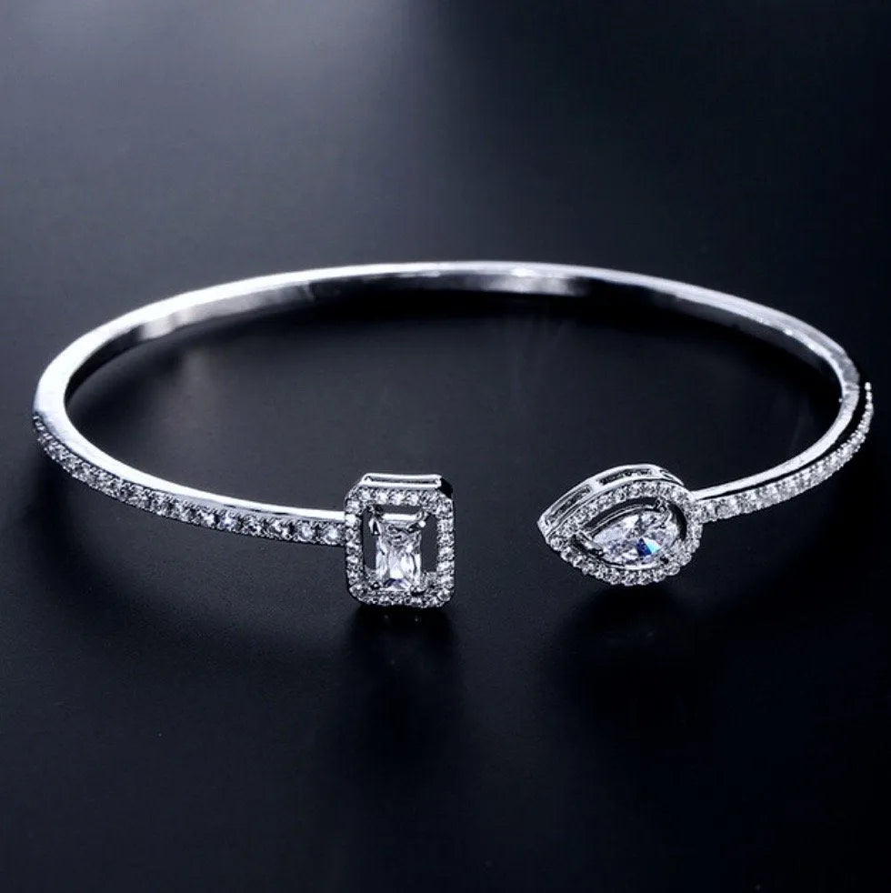 Wedding Jewelry - Cubic Zirconia Bridal Bracelet - Available in Silver, Rose Gold and Yellow Gold 