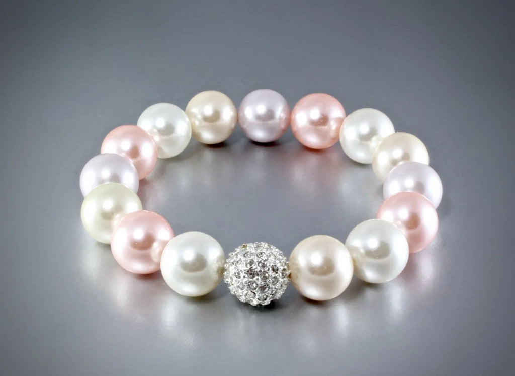 "Maya Silver" - Pearl Stretch Bracelets