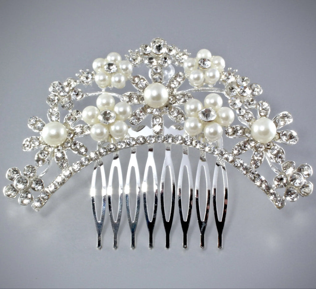 Wedding Hair Accessories - Pearl and Crystal Bridal Hair Comb