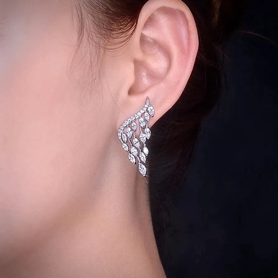 Wedding Jewelry - Cubic Zirconia Bridal Earrings - Available in Silver, Rose Gold and Yellow Gold
