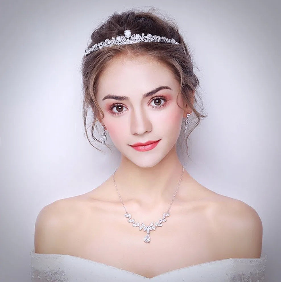 Wedding Hair Accessories - Cubic Zirconia Bridal Tiara - Available in Silver, Rose Gold and Yellow Gold
