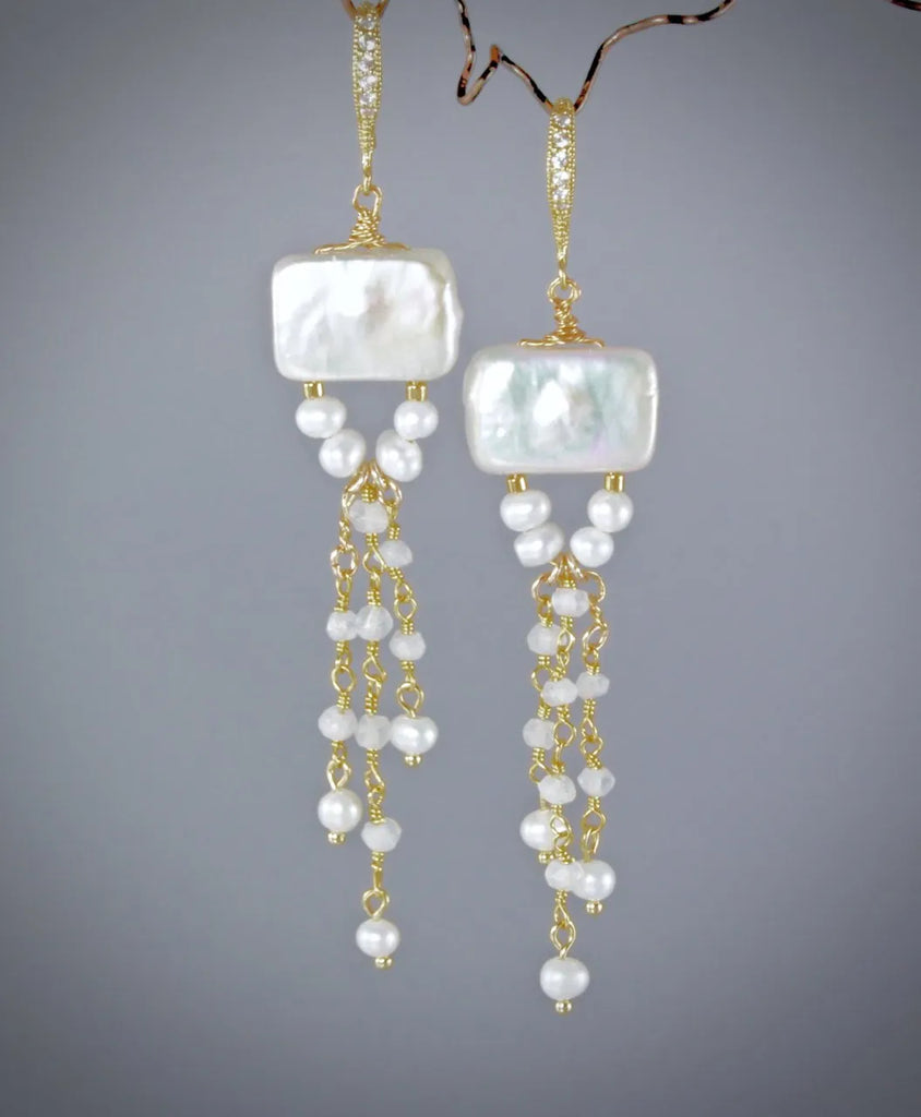 "Arianna" - Cultured Pearl Bridal Bracelet/Earrings/Set