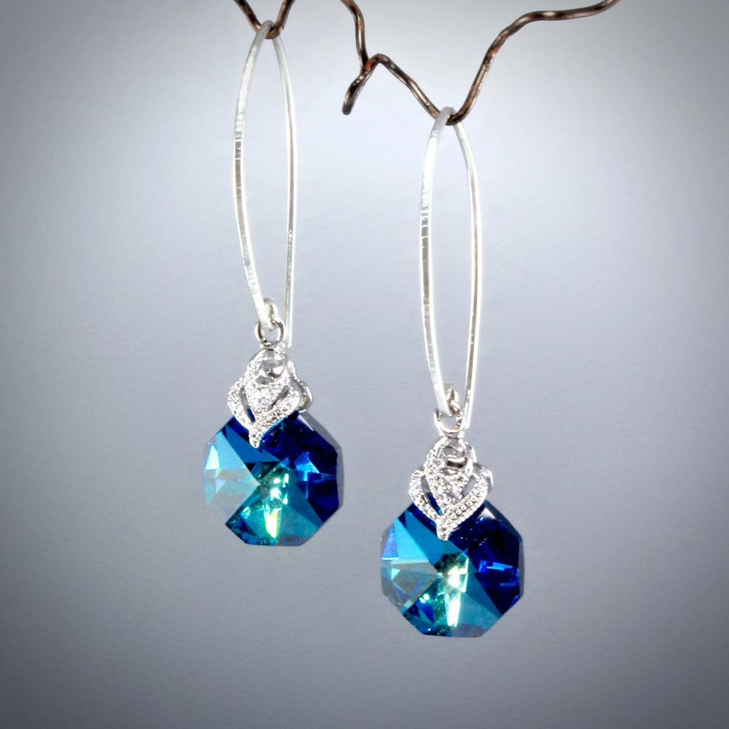 "Chloe" - Swarovski Crystal Sterling Silver Bridesmaids Earrings