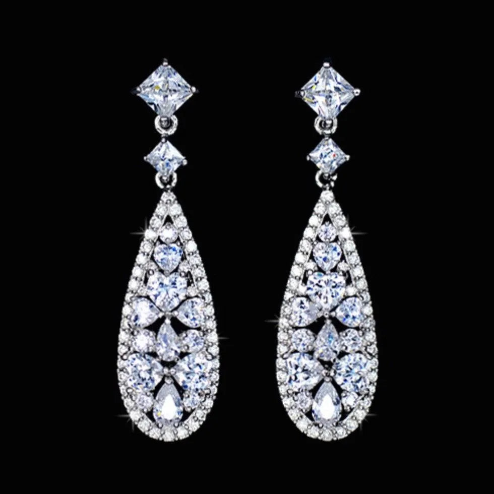 "Raquel" - Cubic Zirconia Bridal Earrings