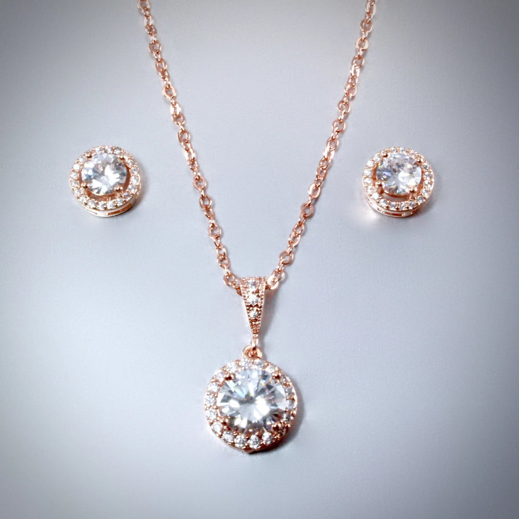 Bridesmaid Jewelry Set Silver, Gold or Rose Gold Wedding Jewelry Rose Gold / Jewelry Set Only Bridesmaid Jewelry Set Silver, Gold or Rose Gold Wedding Jewelry Rose Gold / Jewelry Set Only