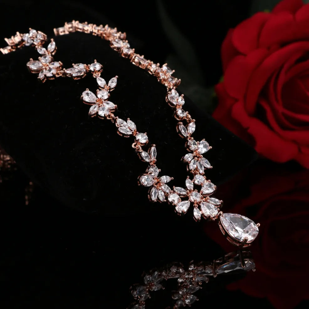 Wedding Jewelry - Cubic Zirconia Bridal Jewelry Set - Available in Silver, Yellow Gold and Rose Gold