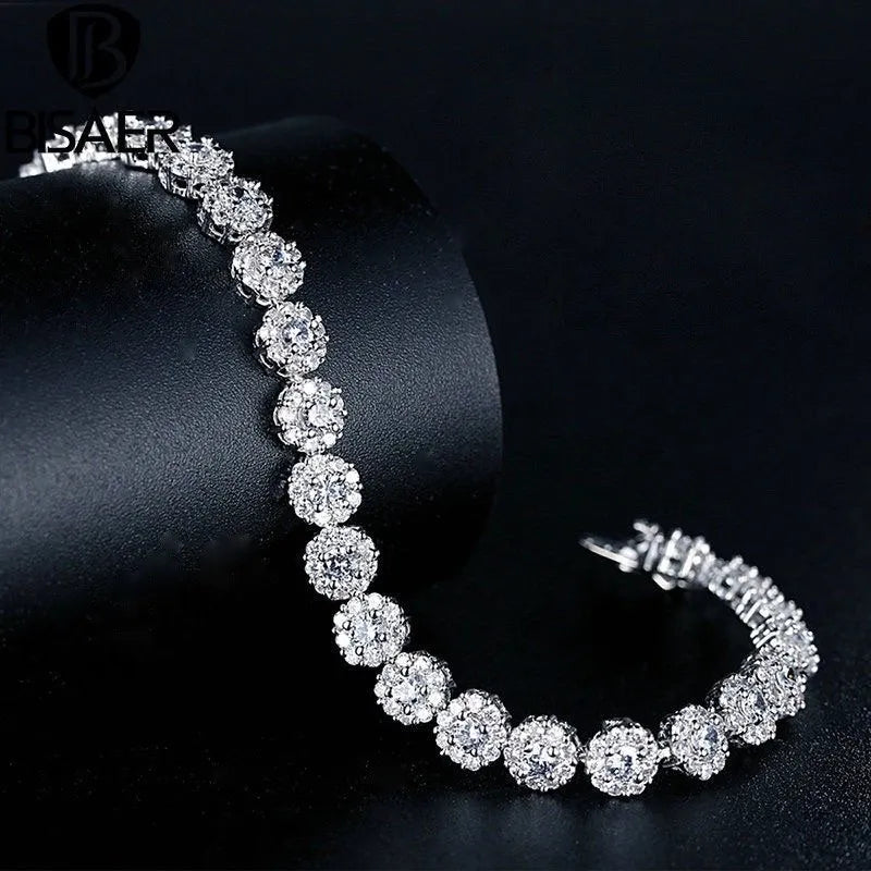 Wedding Jewelry - Cubic Zirconia Bridal Bracelet - Available in Rose Gold and Silver