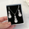 Kendra - CZ Bridal Jewelry Set with Backdrop Necklace |ADORA by Simona
