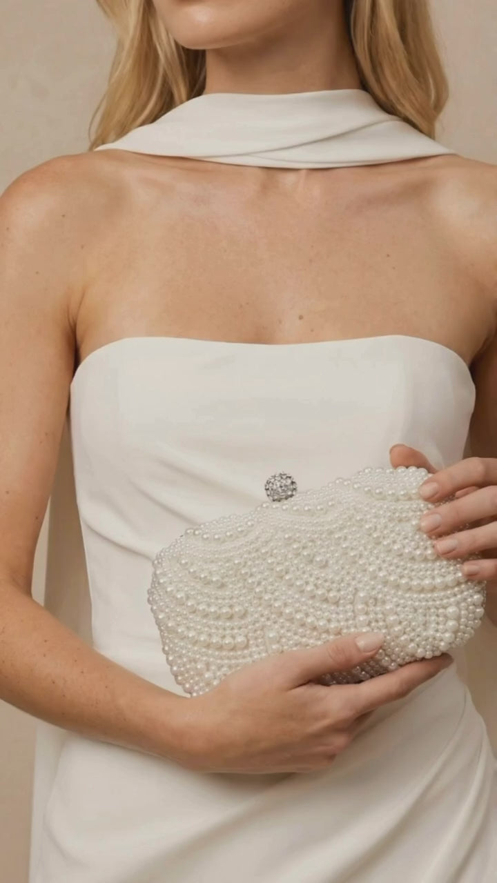 Wedding Handbags - Ivory Pearl Bridal Handbag Clutch