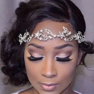 Lauren Silver Bridal Headband – Crystal Rhinestone Wedding 