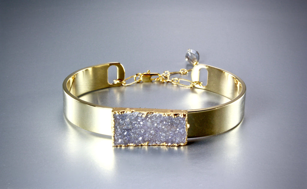 Bridal Jewelry - Angel Aura Drusy Gold Bracelet