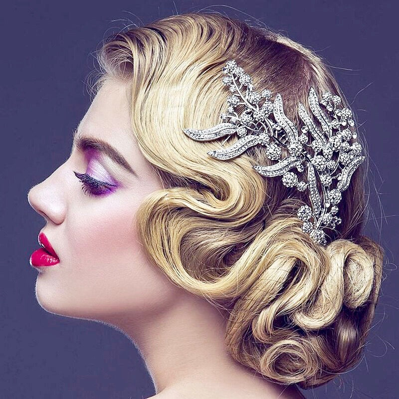 Wedding Hair Accessories - 1920s Style Silver Bridal Hair Accessory
