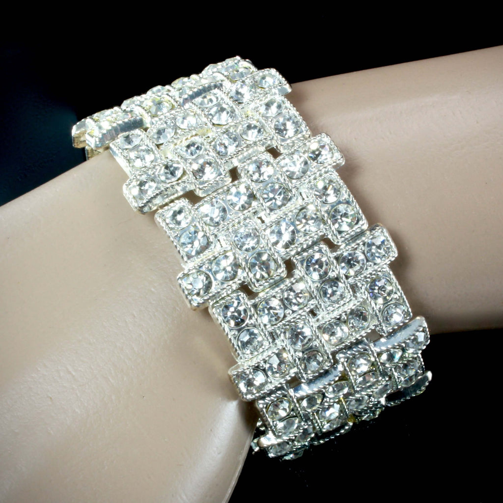 "Adele" - Crystal Silver Bridal Bracelet
