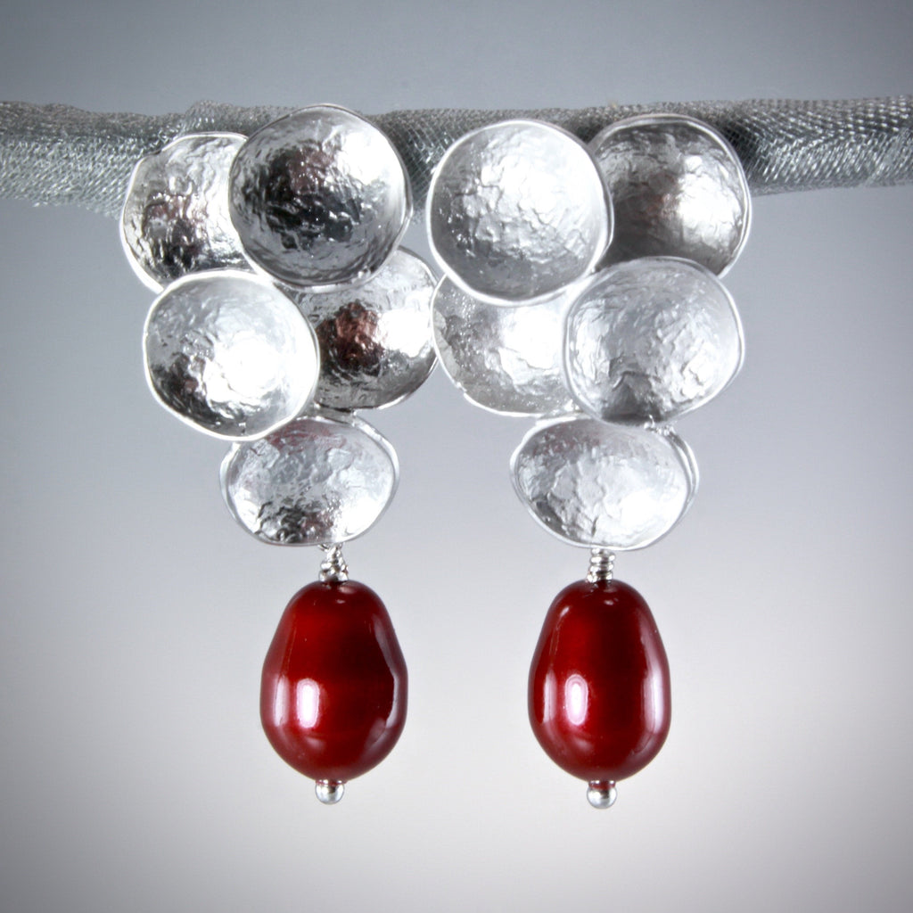 "Scarlet" - Swarovski Crystal Pearl Earrings