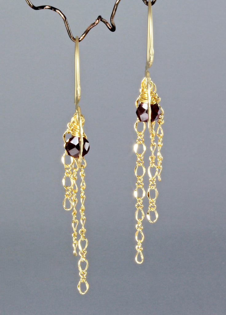 Wedding Jewelry - Garnet Bridal Earrings