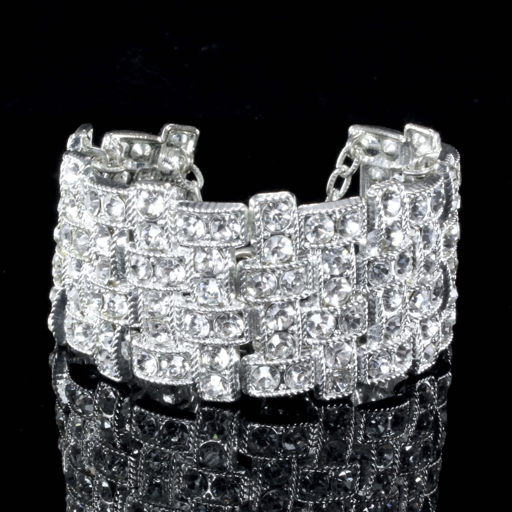 "Adele" - Crystal Silver Bridal Bracelet