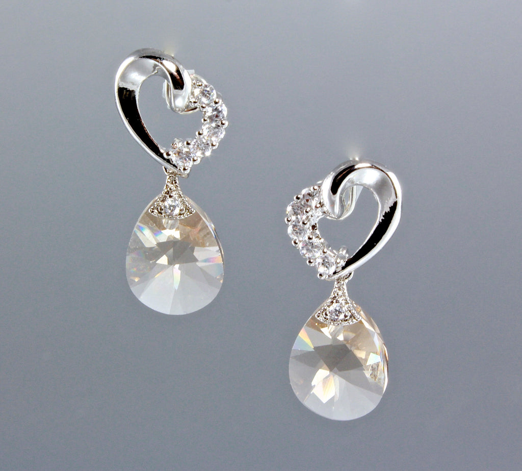 "Princess" - Swarovski Crystal Heart Earrings