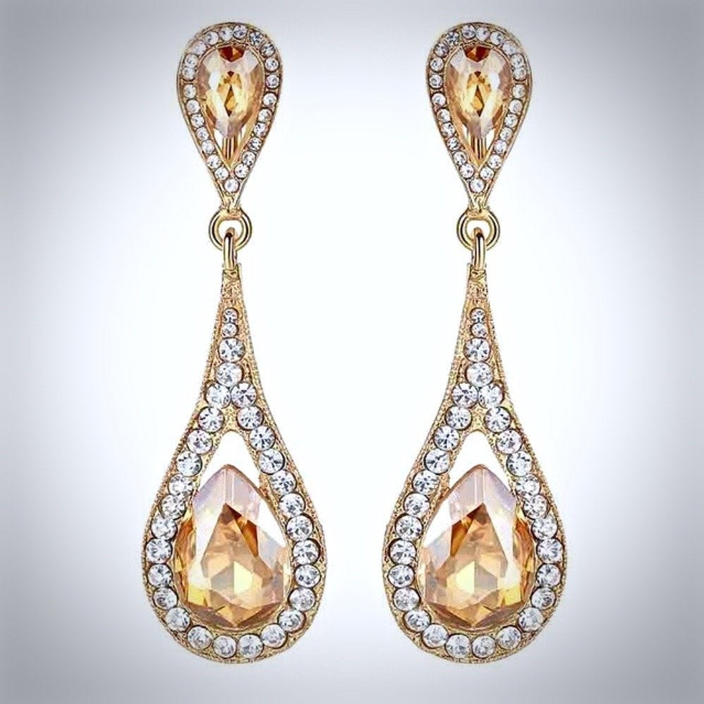 Wedding Jewelry - Crystal Bridal Earrings - More colors available