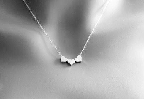 "Viola" - Mixed Metal Three Hearts Bridesmaids Necklace