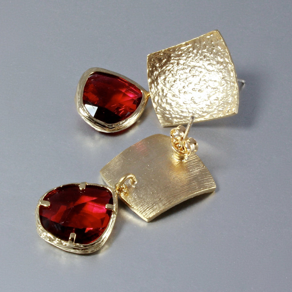 "Passion" - Red Cubic Zirconia Earrings 