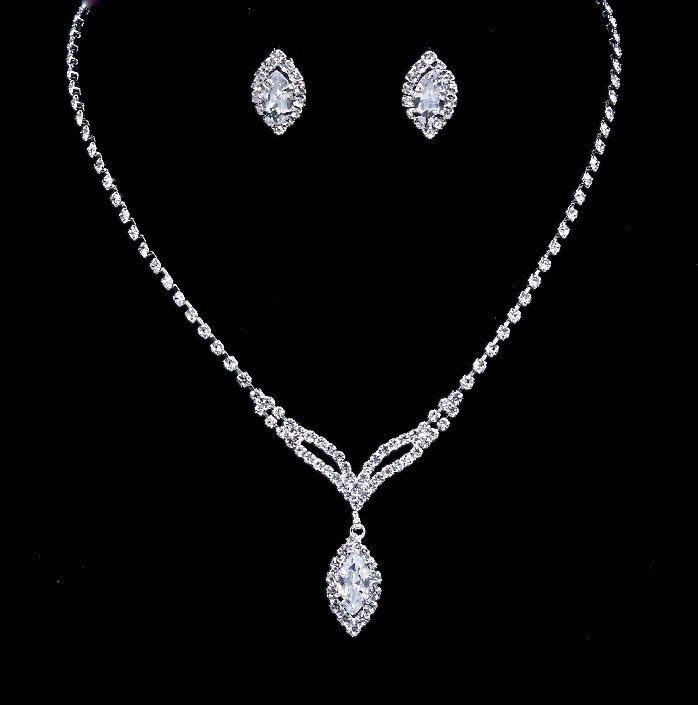"Margaret" - Crystal Bridal Necklace and Earrings Set