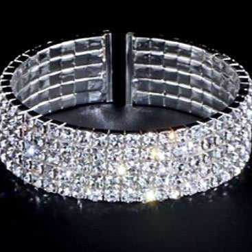 Wedding Jewelry - Silver Rhinestone Three-Piece Bridal Jewelry Set