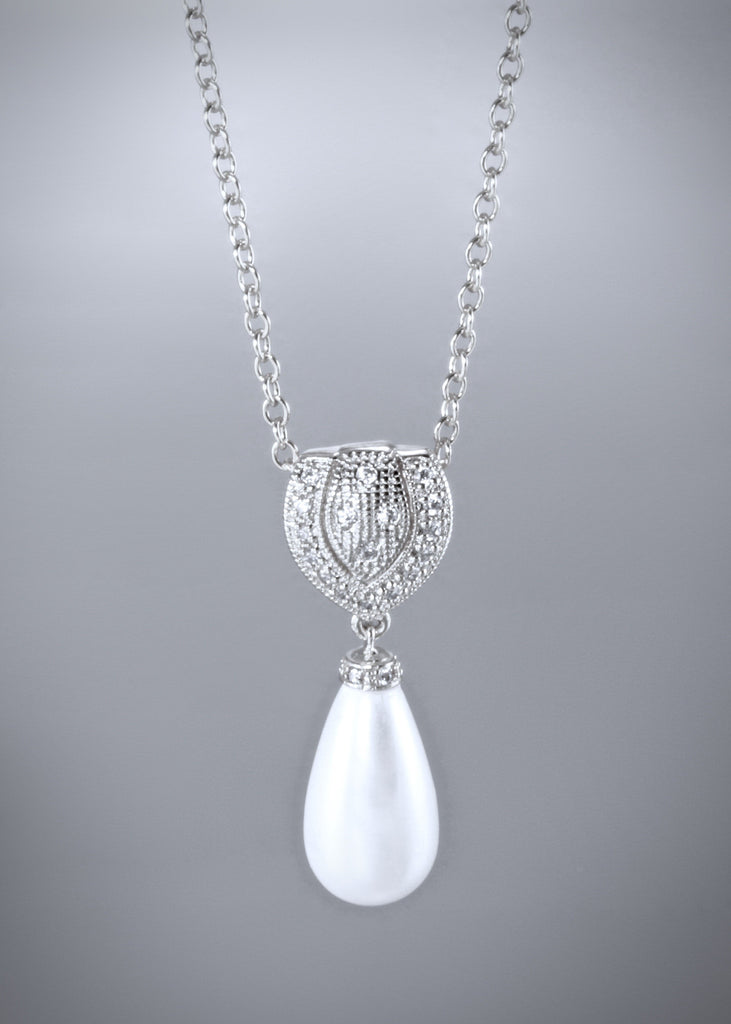 Pearl Wedding Jewelry - Pearl Bridal Necklace - Available in Gold and Silver