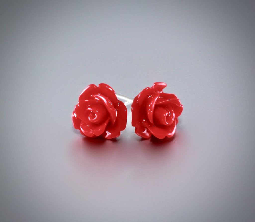 "Ava" - Flower Girl Colorful Rose Stud Earrings 