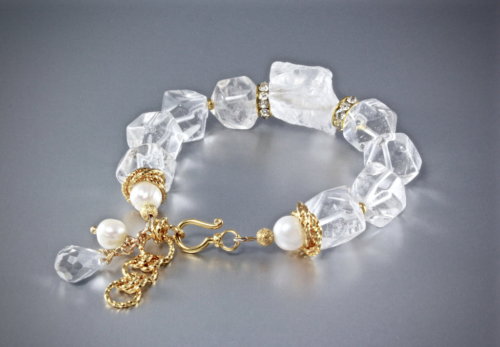 "Ice" - Crystal Quartz Bridal Bracelet