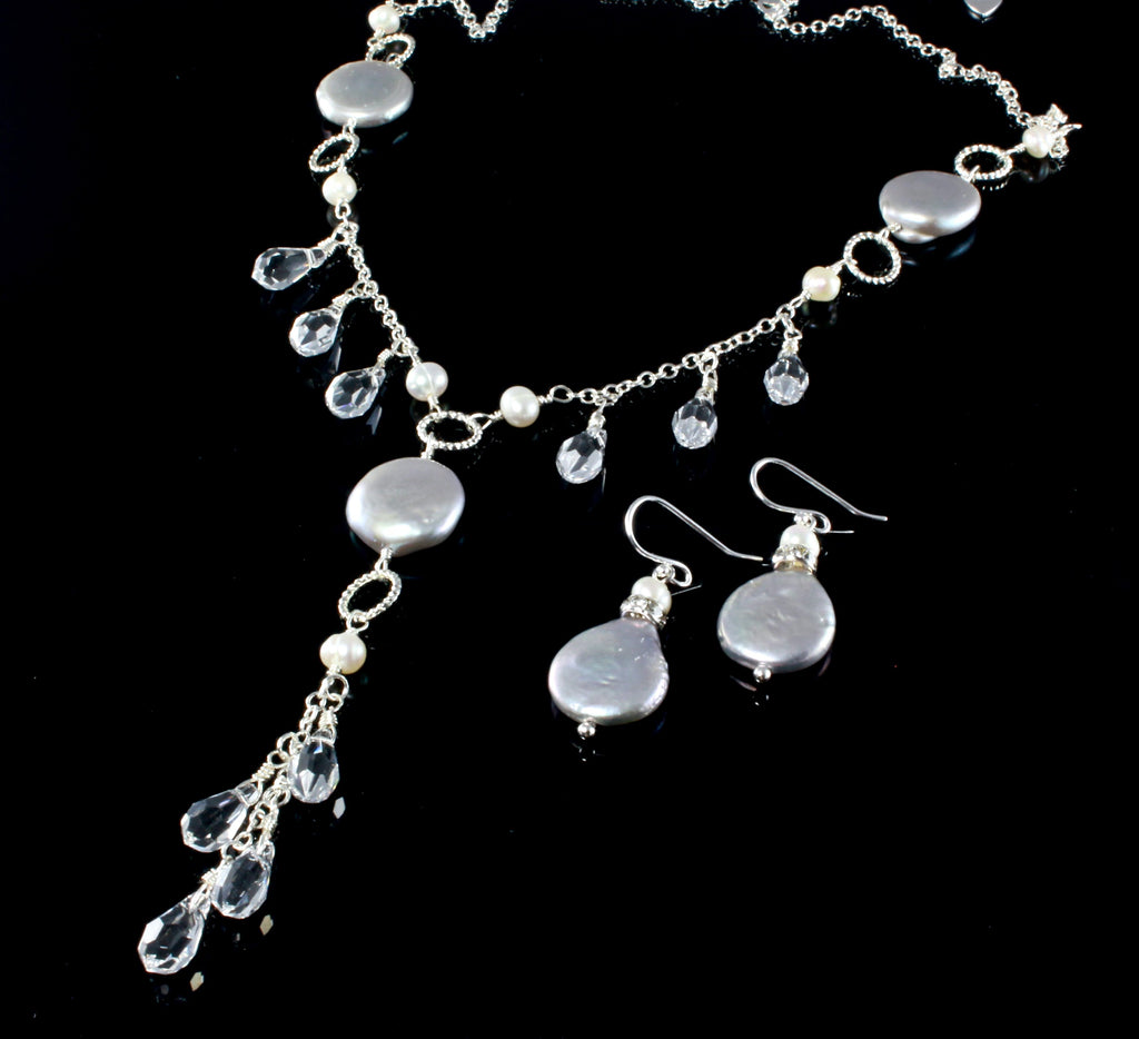 Swarovski Crystal  Bridal Necklace and Earrings Set 
