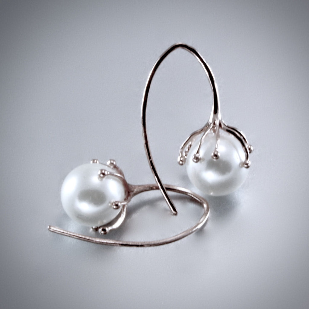"Selena" - Pearl Bridal Earrings - Available in Rose Gold, Silver and Yellow Gold 