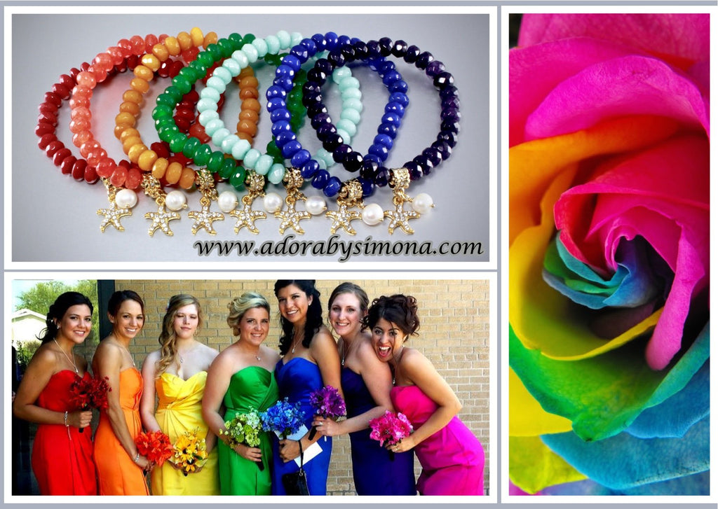 "ArcEnCiel" - Rainbow Bridesmaids Bracelets 