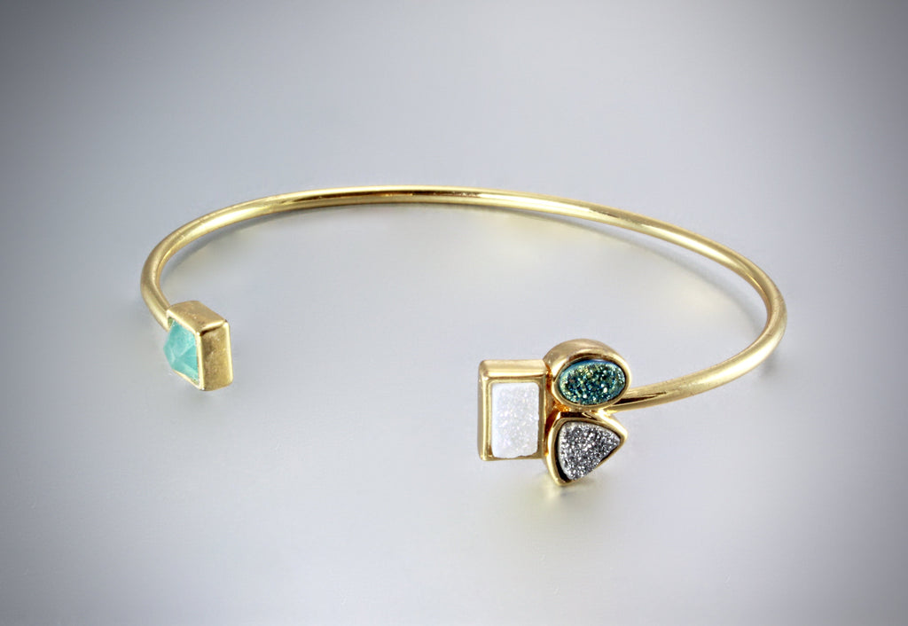 "Nova" - Druzy Gold Cuff Bracelet