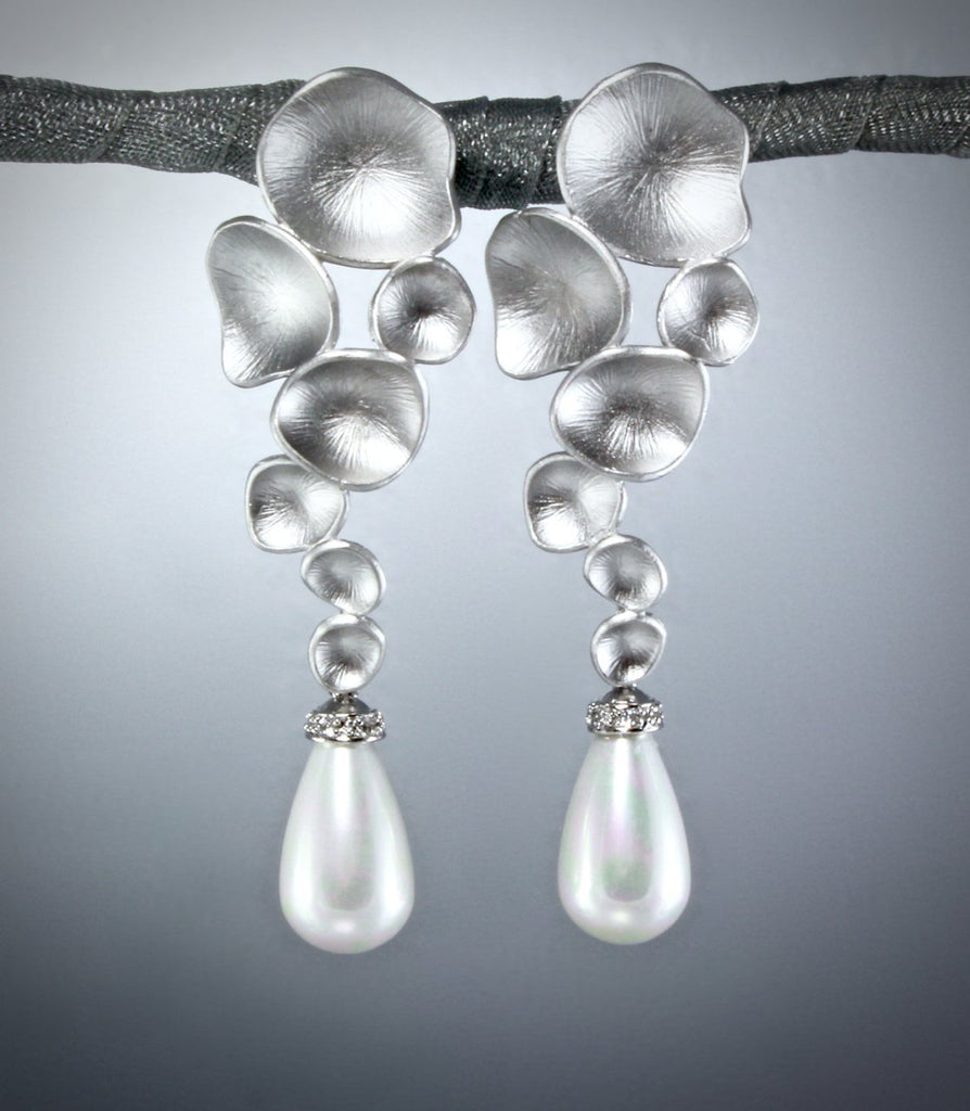"Bliss" - Pearl Bridal Earrings - Available in Silver and Gold