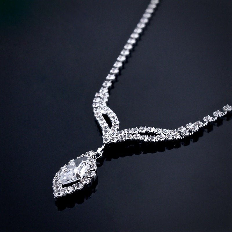 "Margaret" - Crystal Bridal Necklace and Earrings Set