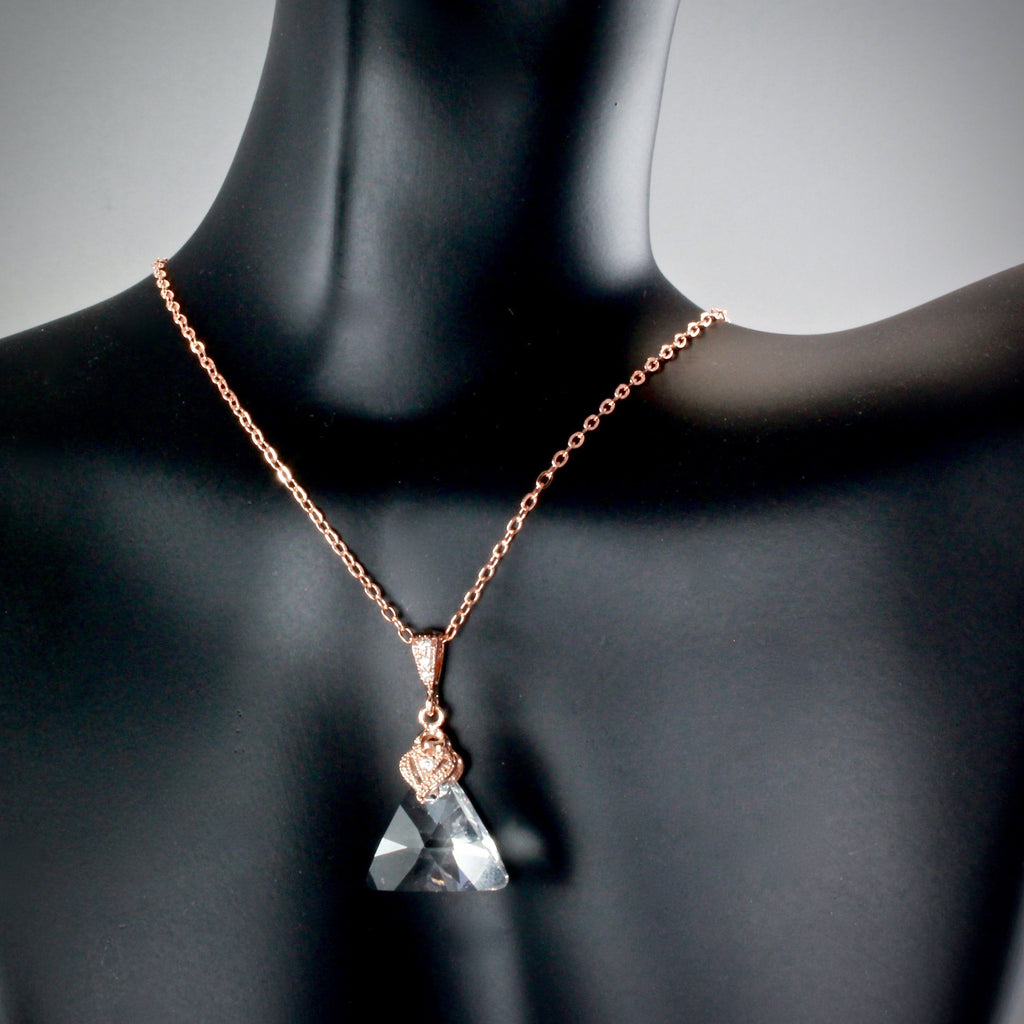 "Leah" - Swarovski Crystal and 14K Rose Gold-Filled Necklace