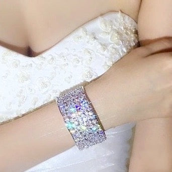 Wedding Jewelry - Cubic Zirconia Bridal Cuff Bracelet