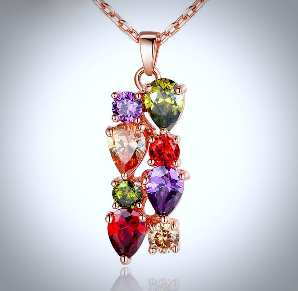 Wedding Jewelry - Multicolor Cubic Zirconia Necklace/Bracelet/Earrings/Set