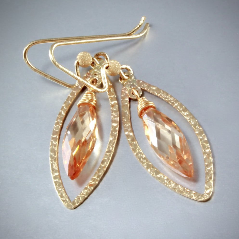 "Diana" - Cubic Zirconia and 14K Gold-Filled Earrings - More Colors Available