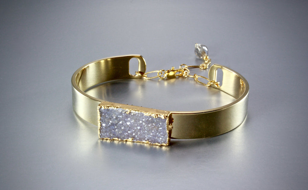 Bridal Jewelry - Angel Aura Drusy Gold Bracelet