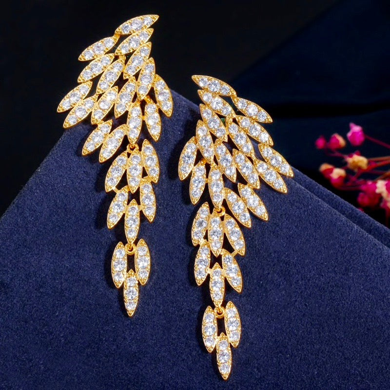 Wedding Jewelry Angel Wing Bridal Earrings Available in Silver