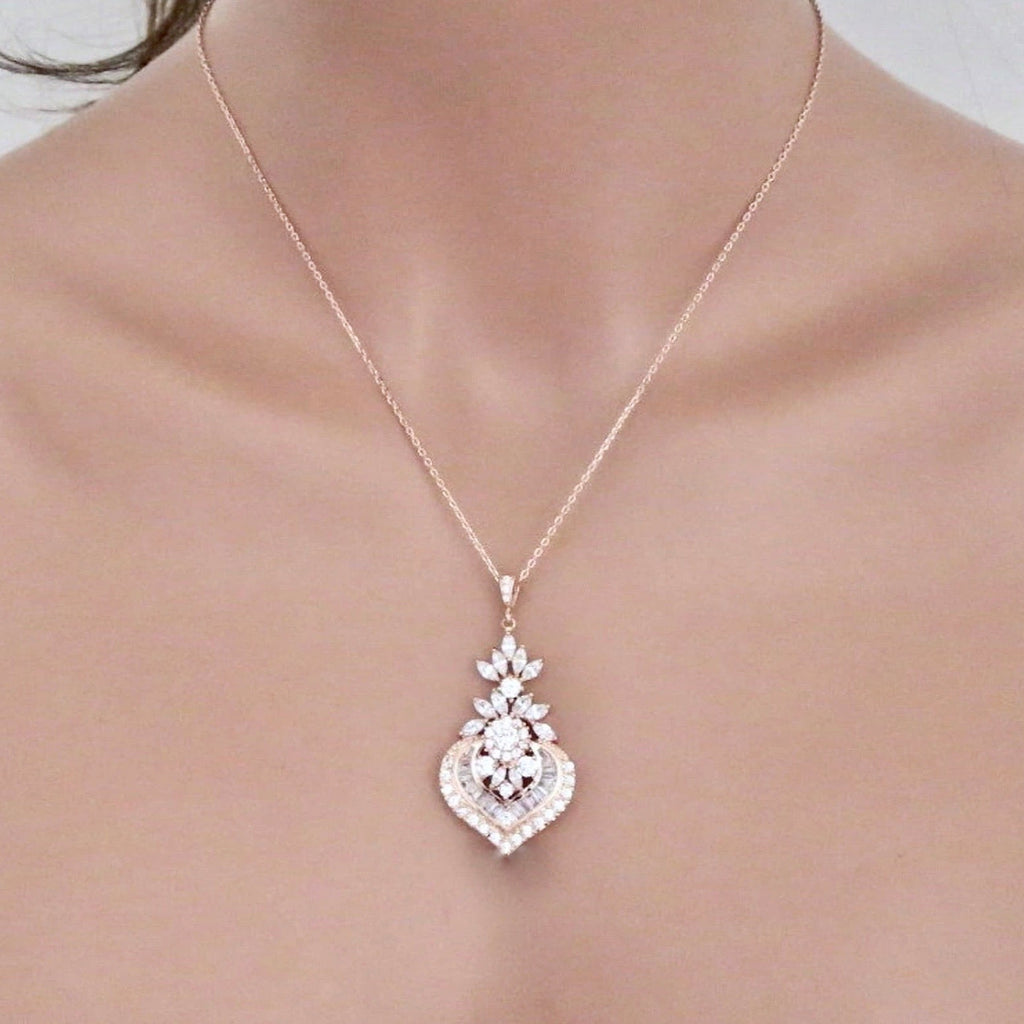 Wedding Jewelry - Cubic Zirconia Bridal 3-Piece Jewelry Set - Available in Silver, Rose Gold and Yellow Gold