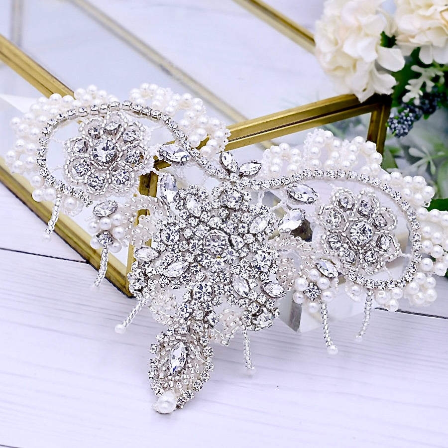 Wedding Accessories - Beaded Lace Wedding Ankle Jewelry, Barefoot Sandals