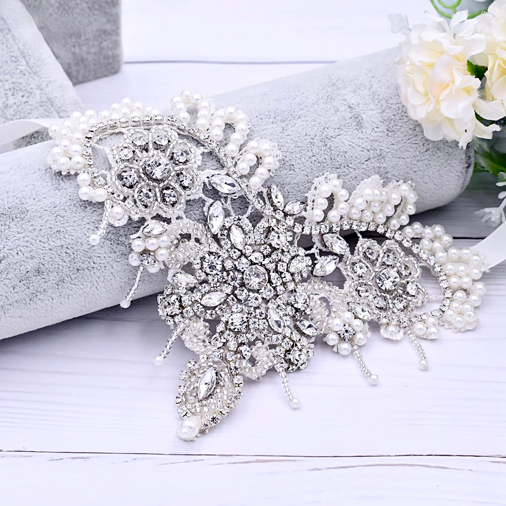 Wedding Accessories - Beaded Lace Wedding Ankle Jewelry, Barefoot Sandals